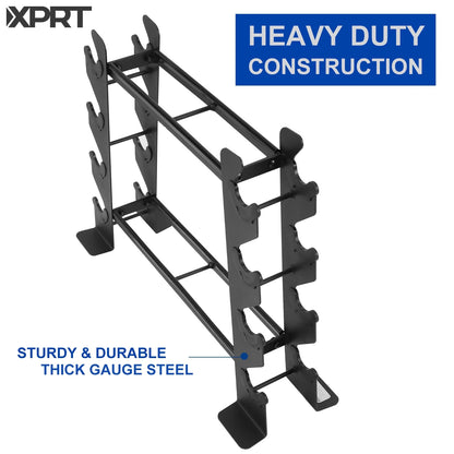 Heavy-Duty Dumbbell Rack – Dumbbell Storage Rack, Holds up to 400 Lbs. – 2 Tiers Rack, Ideal for 5-30 Lbs. Dumbbells – Compact Design, Ideal Home Gym Equipment