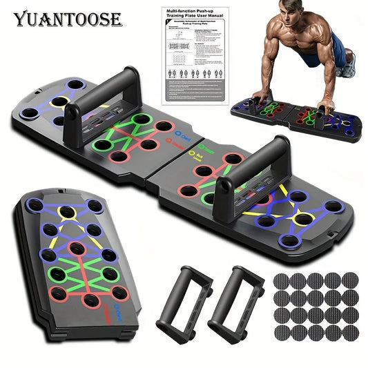 1Pc Multifunctional Folding Push-Up Board for Home and Gym Workouts - Build Strong Chest Muscles and Improve Overall Fitness