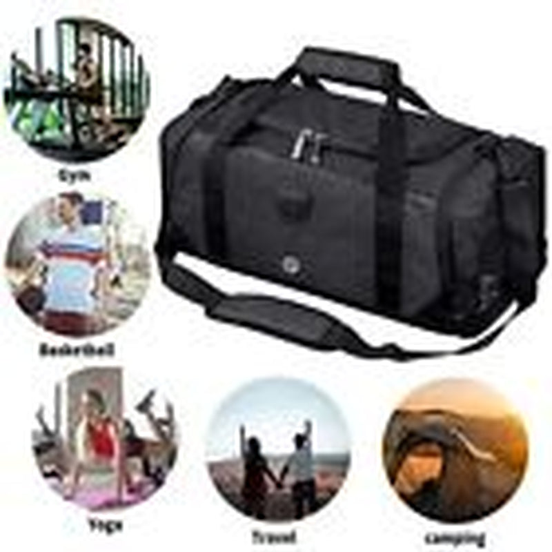 Gym Duffle Bag Backpack Waterproof Sports Duffel Bags Travel Weekender Black