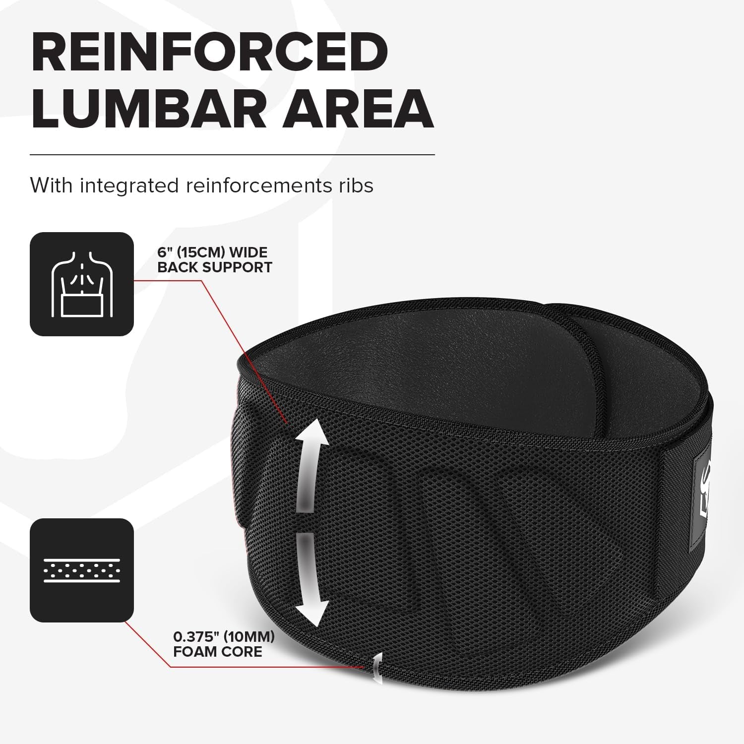 Weightlifting Belt for Men and Women - 6 Inch Auto-Lock Weight Lifting Back Support, Workout Back Support for Lifting, Fitness, Cross Training and Powerlifitng